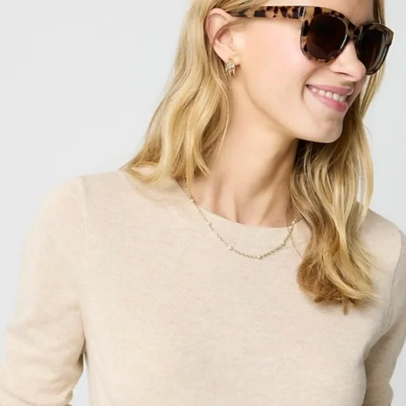 J. Crew Factory Cotton Teddie, heather light khaki, small. Fresh from drycleaner - Picture 2 of 14